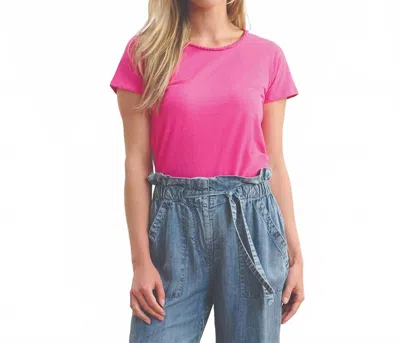 Hatley Braided Neck Tee In Fuchsia In Pink