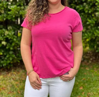 Hatley Braided Neck Tee In Fuchsia In Pink