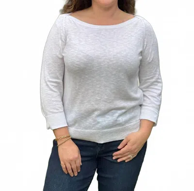 Hatley Breton Three Quarter Sleeve Knit Shirt In White In Neutral