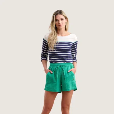 Hatley Button Breton Shore Stripes Shirt In Patriot Blue