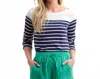 Hatley Button Breton Top In Shore Stripes In Blue