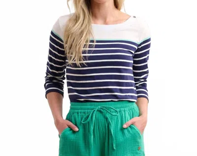 Hatley Button Breton Top In Shore Stripes In Blue