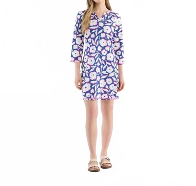 Hatley Capelton Road Notch Neck Dress In Fresh Flowers In Blue