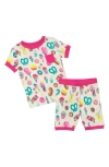 Hatley Carnival Treats Print Cotton Fitted Two-piece Short Pajamas In Tender Yellow