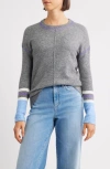 Hatley Charcoal Blanket Stitch Mélange Sweater In Gray