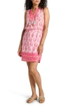 Hatley Chloe Geo Mosaic Sleeveless Dress In White