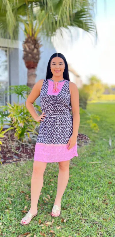 Hatley Chloe Mini Dress In Navy Medalion In Blue