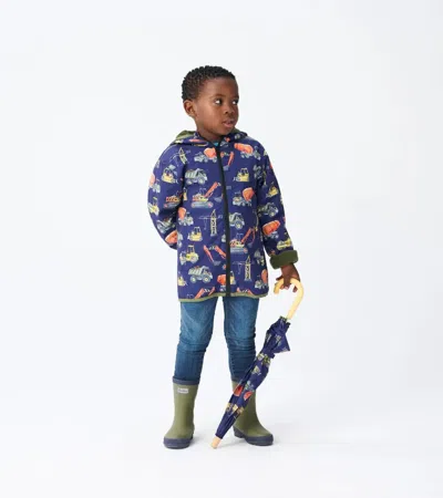 Hatley Construction Trucks Rain Jacket Kids Multi Waterproof Full Zip Gbo316