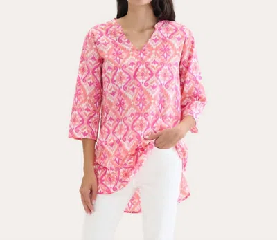 Hatley Delray Beach Tunic Shirt In Sunset Ikat In Multi