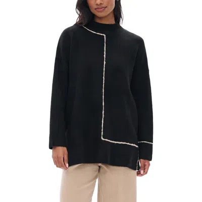 Hatley Digital Stripe Tunic Sweater In Black