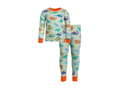 Hatley Dino Party Cotton Pajama Set (toddler/little Kid/big Kid) Boy's Pajama Sets Desert Sage : 3t (toddle In Green