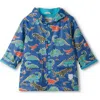 Hatley Dino Roar Waterproof Hooded Raincoat In Multi