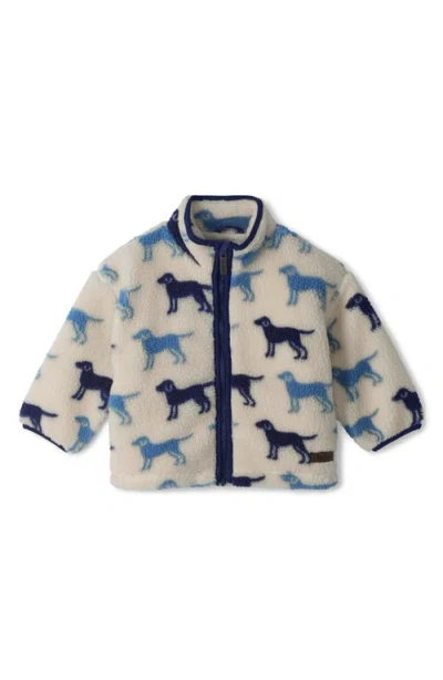 Hatley Babies'  Dog Print High Pile Fleece Jacket In Neutral