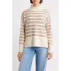 Hatley Double Stripe Mock Neck Sweater In Neutral