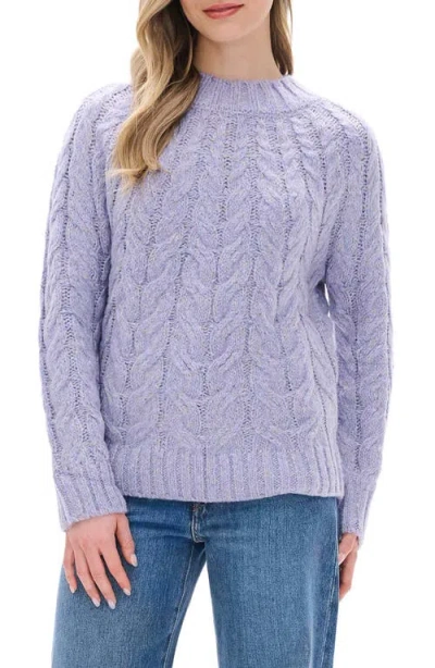 Hatley Dylan Cable Knit Sweater In Purple