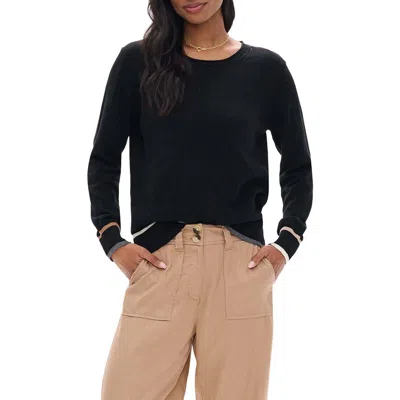 Hatley Eden Crewneck Cotton & Cashmere Sweater In Black