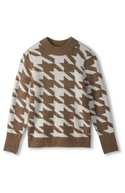 Hatley Everywhere Houndstooth Mock Neck Sweater In Multi