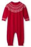 Hatley Fair Isle Sweater Romper In Red