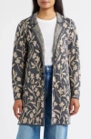 Hatley Floral Vines Jacquard Open Front Cardigan In Green