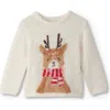Hatley Furry Reindeer Sweater In Neutral