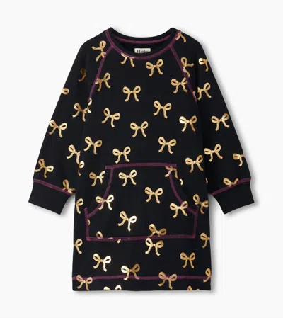 Hatley Kids' Girl's Bows Dress In Black/gold In Multi