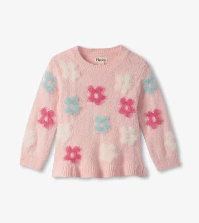 Hatley Kids' Girl's English Rose Flowers Pretty Sweater In Pink In Pattern