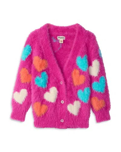Hatley Girls' Jumbo Hearts Boucle Cardigan - Little Kid, Big Kid In Pink