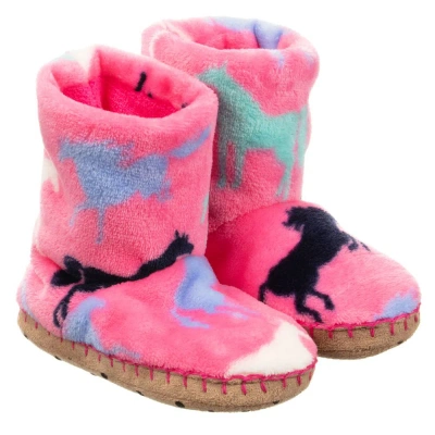 Hatley Babies' Girls Pink Fleece Slippers In Multi