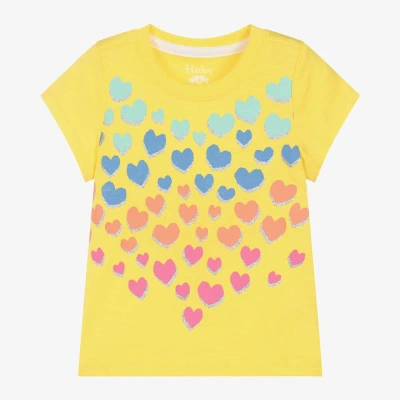 Hatley Kids' Girls Yellow Cotton Hearts T-shirt
