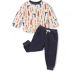 Hatley Handyman Long Sleeve Graphic T-shirt & Joggers Set In Multi