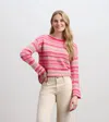 Hatley Hannah Cropped Pullover Sweater In Sunset In Pink