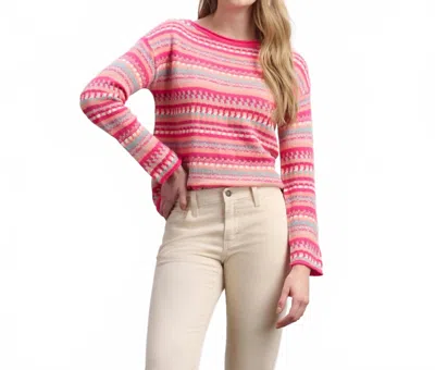 Hatley Hannah Cropped Pullover Sweater In Sunset In Pink