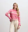 Hatley Hannah Cropped Pullover Sweater In Sunset In Pink
