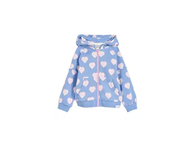 Hatley Heart Burst Full-zip Hoodie (toddler/little Kid/big Kid) Girl's T Shirt Serenity : 8 (big Kid) In Blue