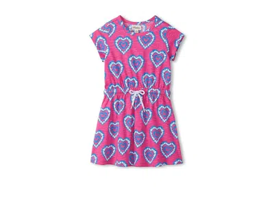 Hatley Heart Burst Short Sleeve Dress (toddler/little Kid/big Kid) Girl's Dress Strawberry Moon : 4t (toddl In Multi