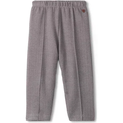 Hatley Babies'  Herringbone Pleated Pull-on Pants In Brown