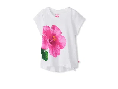 Hatley Hibiscus Tie Front Tee (toddler/little Kid/big Kid) Girl's T Shirt White: 6 (little Kid) In Brown