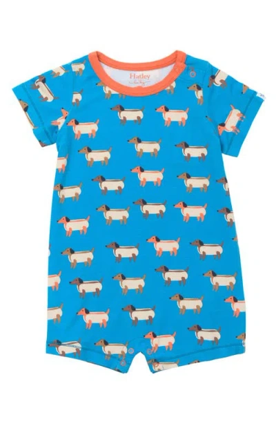 Hatley Babies'  Hot Dogs Romper In Mediterranean Blue