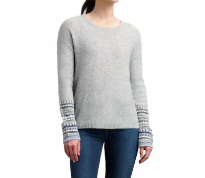 Hatley Jacquard Cuff Sweater In Grey Melange In Gray