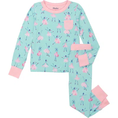 Hatley Kids' Ballet School Fitted Two-piece Pajamas In Green