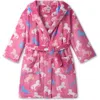 Hatley Kids' Beautiful Horses Hooded Fleece Robe In Pink