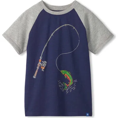 Hatley Kids' Big Catch Cotton Graphic T-shirt In Blue