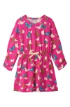Hatley Kids' Butterfly Print Long Sleeve Dress In Pink