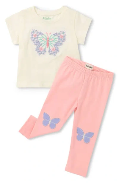 Hatley Babies'  Kids' Butterfly T-shirt & Leggings Set In Pink