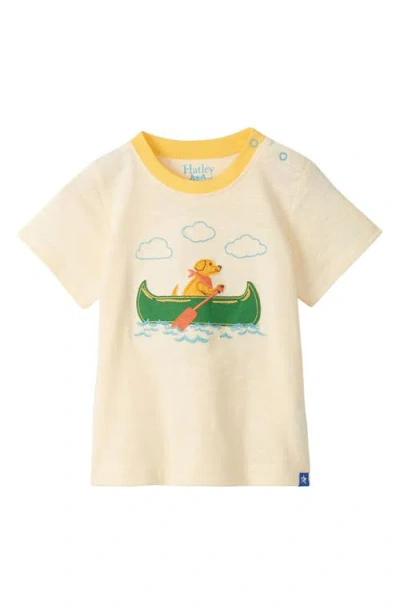 Hatley Babies'  Kids' Camping Dot Appliqué Cotton T-shirt In Yellow