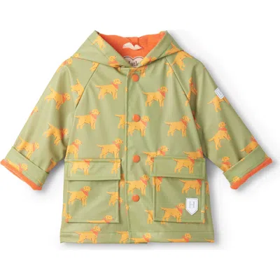 Hatley Babies'  Kids' Camping Puppies Rain Jacket In Green