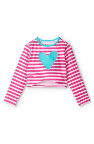 Hatley Kids' Candy Stripe Heart Long Sleeve Rashguard