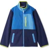 Hatley Kids' Colorblock Polar Fleece Jacket In Blue