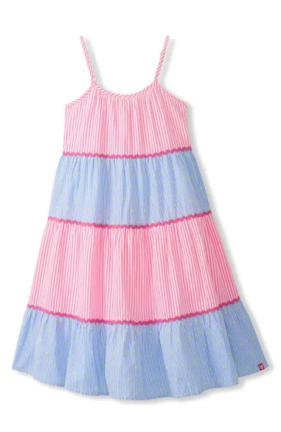Hatley Kids' Colorblock Seersucker Dress In Pink