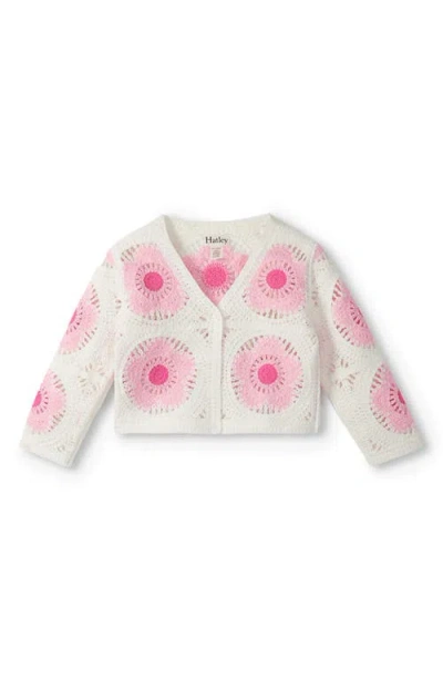 Hatley Babies'  Kids' Crochet Flower Cardigan In White
